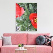 Rode tulp canvas afdruk (Insitu (Woonkamer))