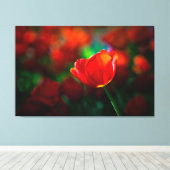 Rode tulp canvas afdruk (Insitu (Houten vloer))