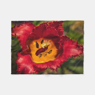 Rode tulp fleece deken