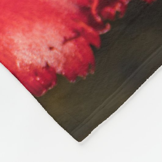 Rode tulp fleece deken (Hoek)