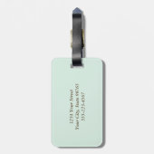 Rode tulp florale mint groene bokeh stijl persoonl bagagelabel (Achterkant verticaal)
