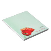 Rode tulp florale mint groene bokeh stijl persoonl notitieblok (Schuin)