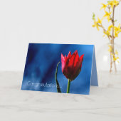 Rode Tulp Gelukkige Scheiding Dag Kaart (Gele Bloem)