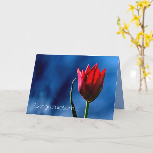 Rode Tulp Gelukkige Scheiding Dag Kaart (Gele Bloem)