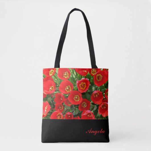 Rode Tulp Gepersonaliseerde Canvas tas (Voorkant)