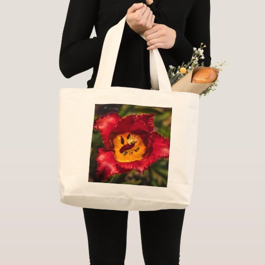 Rode tulp grote tote bag (Voorkant (product))