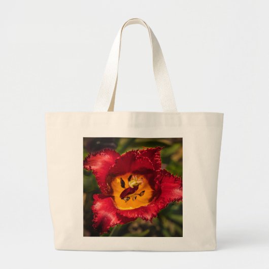 Rode tulp grote tote bag (Voorkant)