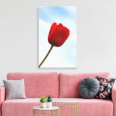 Rode Tulp in Canvas Gewikkeld Afdruk (Insitu (Woonkamer))