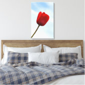 Rode Tulp in Canvas Gewikkeld Afdruk (Insitu (Slaapkamer))