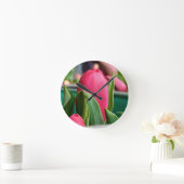 Rode tulp in de lentekker ronde klok (Huis)