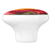 Rode tulp keramische knop (Zijkant)