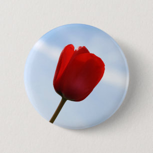 Rode Tulp Knop Ronde Button 5,7 Cm