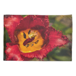 Rode tulp kussensloop