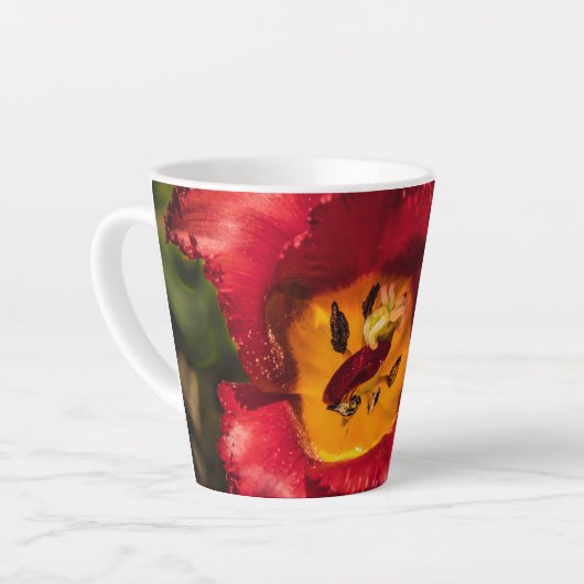 Rode tulp latte mok (Linkerhoek)