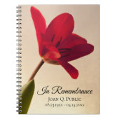 Rode Tulp Lente Herdenkingsboek voor Funerals en G Notitieboek (Voorkant)