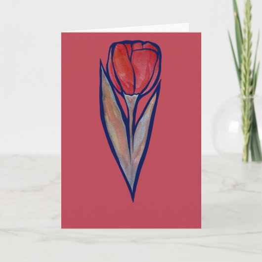 Rode Tulp Lente Natuur Kaart (Voorkant)