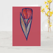Rode Tulp Lente Natuur Kaart (Gele Bloem)