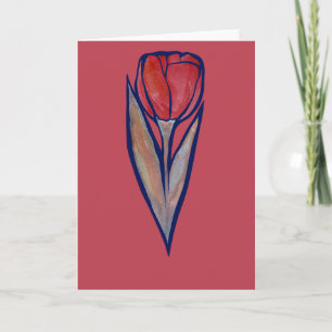 Rode Tulp Lente Natuur Kaart