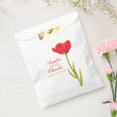 Rode tulp lente waterverf bruiloft gunst tassen bedankzakje (Gezegeld)