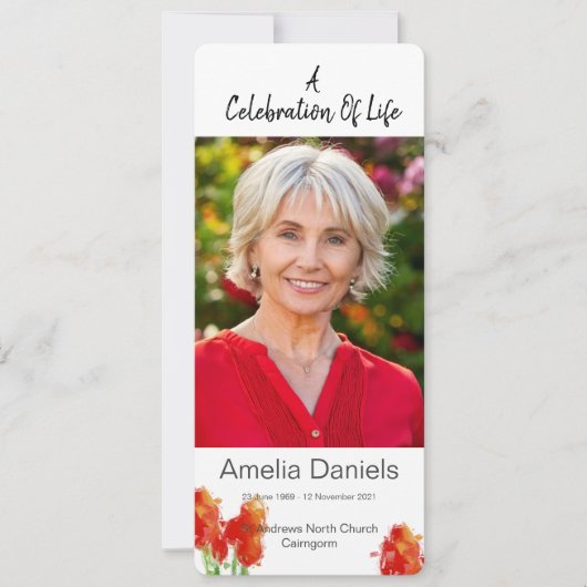 Rode Tulp Levensviering Fotocard Kaart (Voorkant)