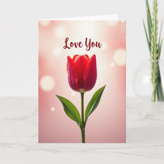 Rode Tulp Liefde Kaart (Voorkant)