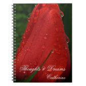Rode Tulp Macro Foto Persoonlijk Notitieboek Journ (Voorkant)