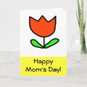 Rode Tulp Moederdag Kaart (Voorkant)