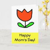 Rode Tulp Moederdag Kaart (Gele Bloem)
