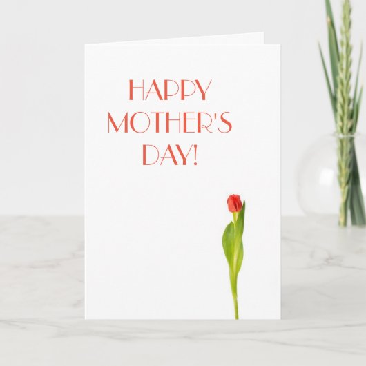 Rode Tulp Moederdag Wenskaart Kaart (Voorkant)