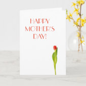 Rode Tulp Moederdag Wenskaart Kaart (Gele Bloem)