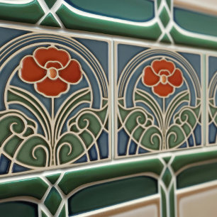Rode Tulp Muur Decor Art Nouveau Art Deco Tegeltje
