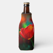 Rode tulp - Mysterie van bloei Flesjeskoeler (Fles Voorkant)