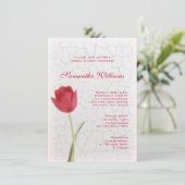 Rode tulp op het Vrijgezellenfeest van Crackle Pai Kaart (Staand voorkant)