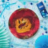 Rode tulp papieren bordje (Feest)