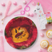 Rode tulp papieren bordje (Feest)