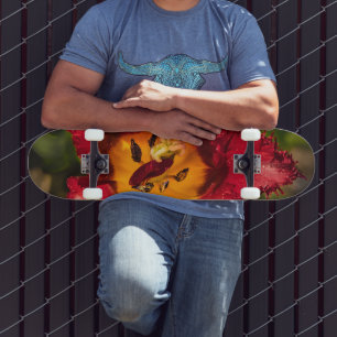 Rode tulp persoonlijk skateboard