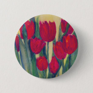 rode tulp ronde button 5,7 cm