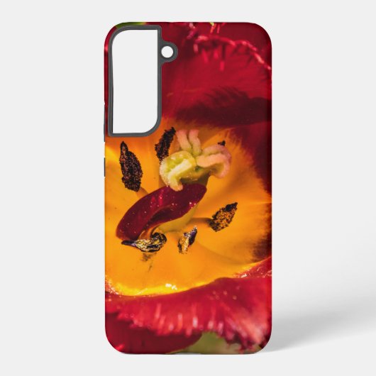 Rode tulp samsung galaxy hoesje (Achterkant)