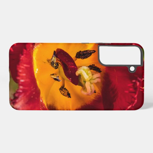 Rode tulp samsung galaxy hoesje (Achterkant horizontaal)