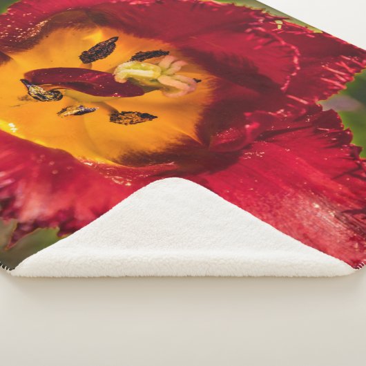 Rode tulp sherpa deken (3/4)