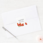 Rode Tulp Ter Herinnering Vierkante Sticker (Envelop)