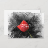 Rode Tulp Trouwreceptie RSVP Kaart (Voorkant / Achterkant)