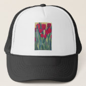 rode tulp trucker pet (Voorkant)