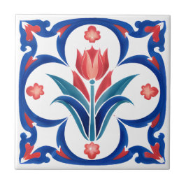 Rode Tulp Turks Iznik Keramische Tegel Art Tegeltje