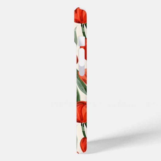 Rode tulp veld patroon gepersonaliseerd monogram Case-Mate iPhone case (Achterkant / Links)