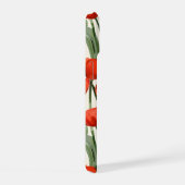 Rode tulp veld patroon gepersonaliseerd monogram  iPhone 15 case (Rechterkant)