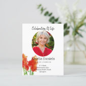 Rode Tulp Viering van het Leven Kaart (Staand voorkant)