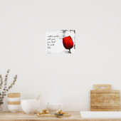 Rode tulp Voeg tekst toe Uitgedrukt zwart-wit Poster (Keuken)
