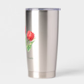 Rode Tulp Waterfles Geïsoleerde Drinkbeker (Links)
