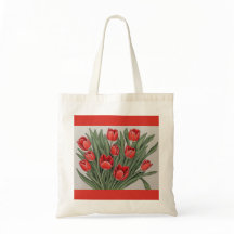 Rode Tulp Waterverf Flower